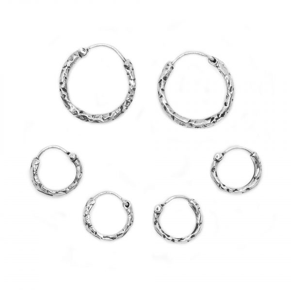 Silver-hoops-set